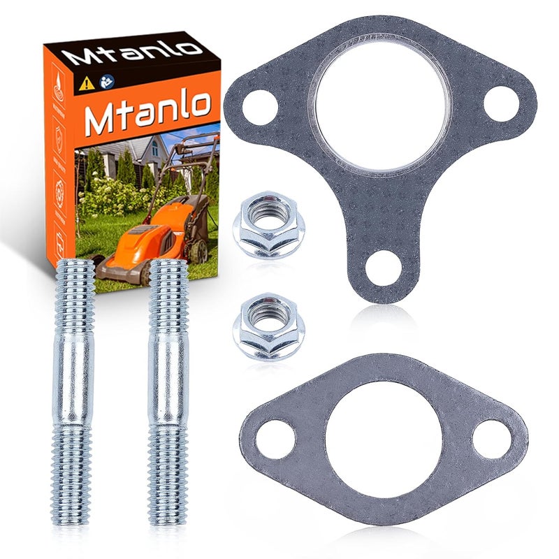 Mtanlo 1 Sets Muffler Exhaust Gasket Bolt for Honda 13HP 11HP 9HP 8HP GX390 GX340 GX270, Muffler Gasket Set, Bolt Exhaust Studs, Muffler Nuts - Image 1